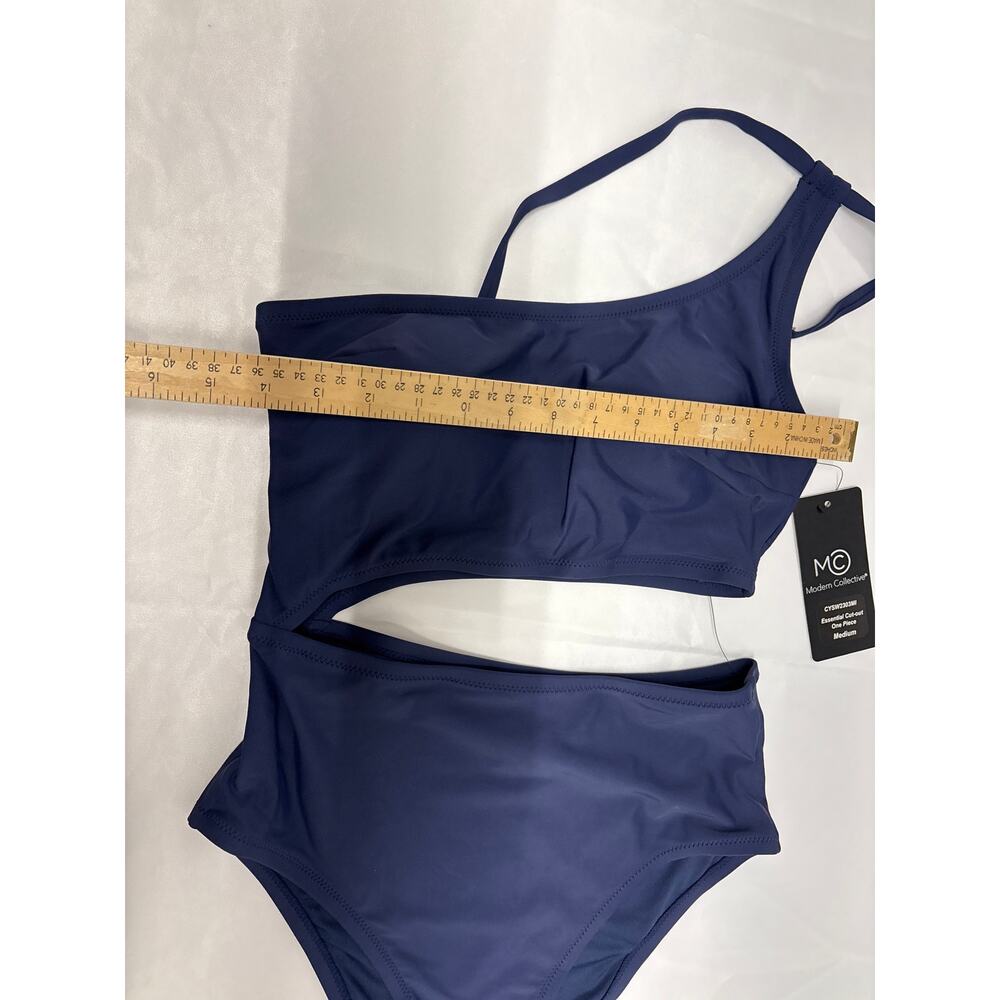 women one shoulder cut- out one piece swimsuit Medium monokini bathing suitNWT - Picture 5 of 8